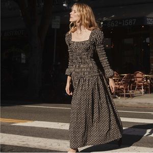 DÔEN Bellamy Maxi Dress doen Noir Countryside Paisley Sz large L NWT